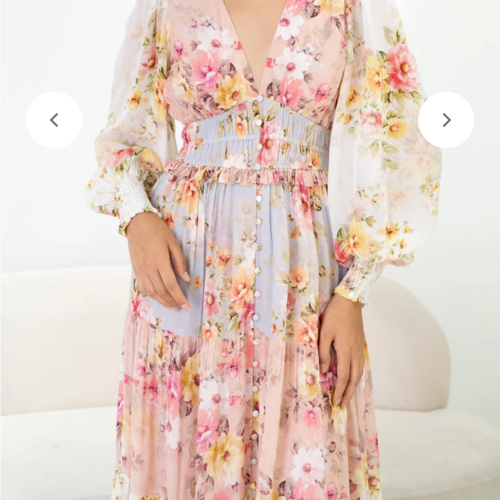 Yumi Kim Pink and Orange Long Sleeve Sundress